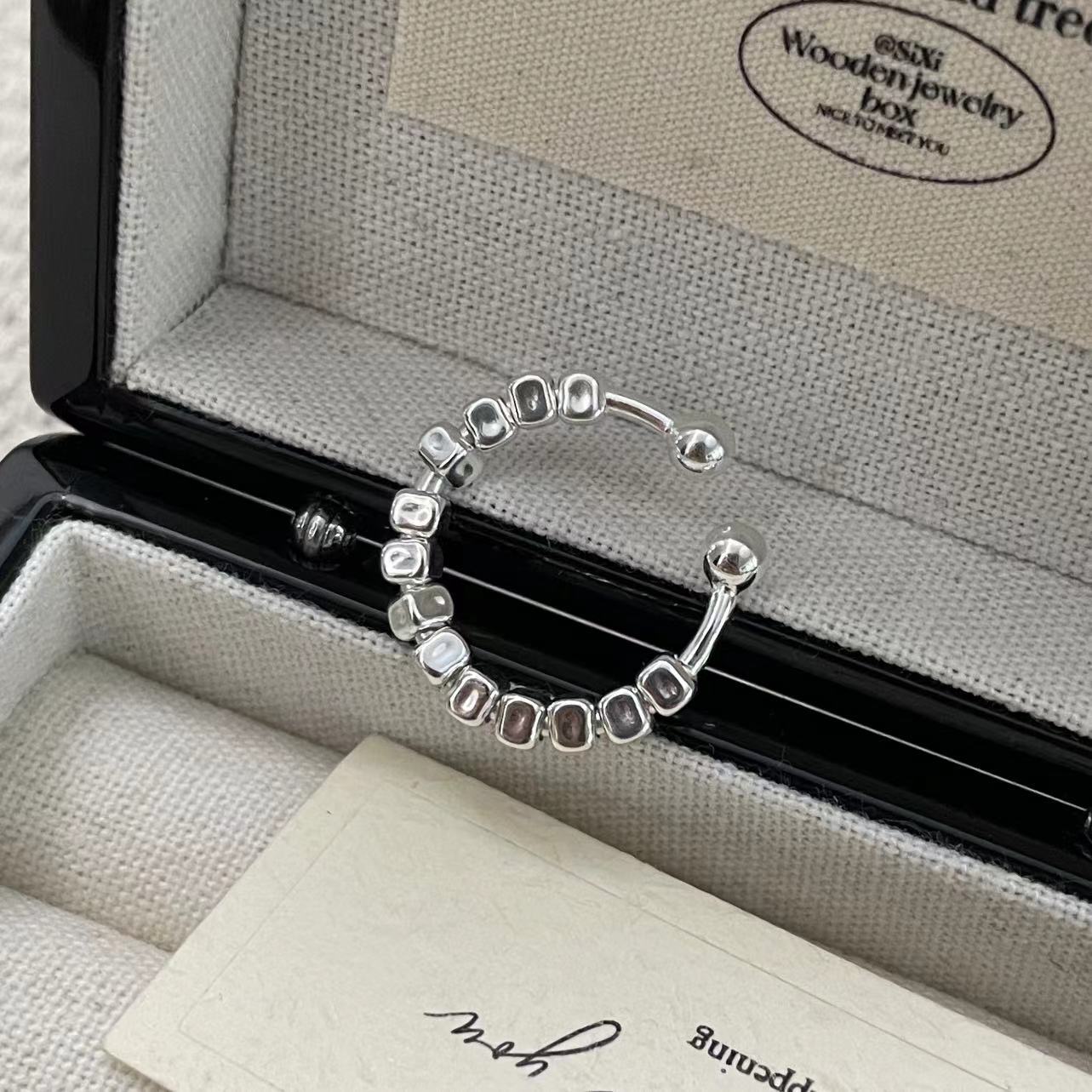 C2廠 韓國韓版復古幾何珠珠S925純銀戒指 批發 折扣@洽客服 25.11.W3「SR1444」