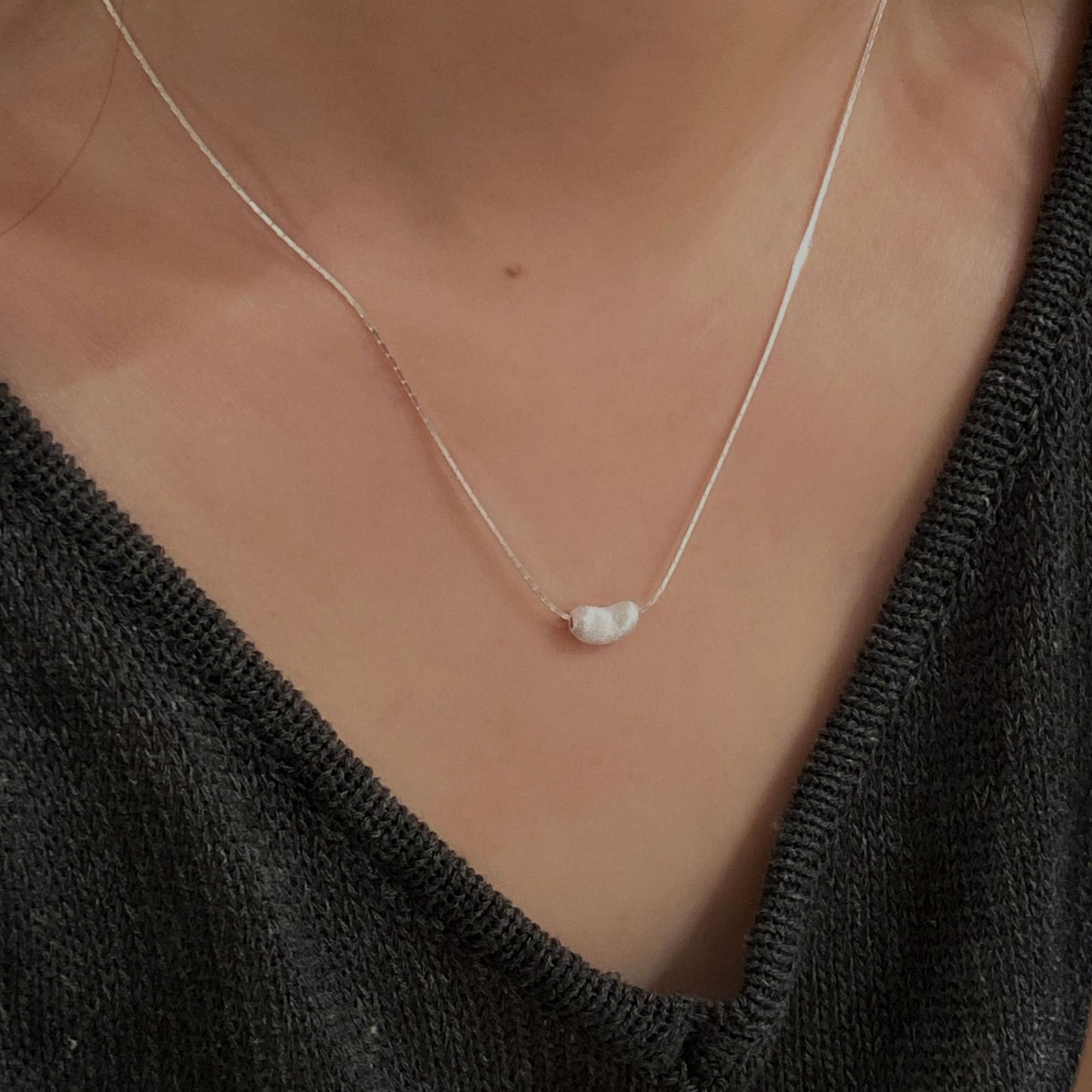 C2廠 韓國韓版拉絲豆豆S925純銀項鍊 批發 折扣@洽客服 25.11.W3「SN3518」