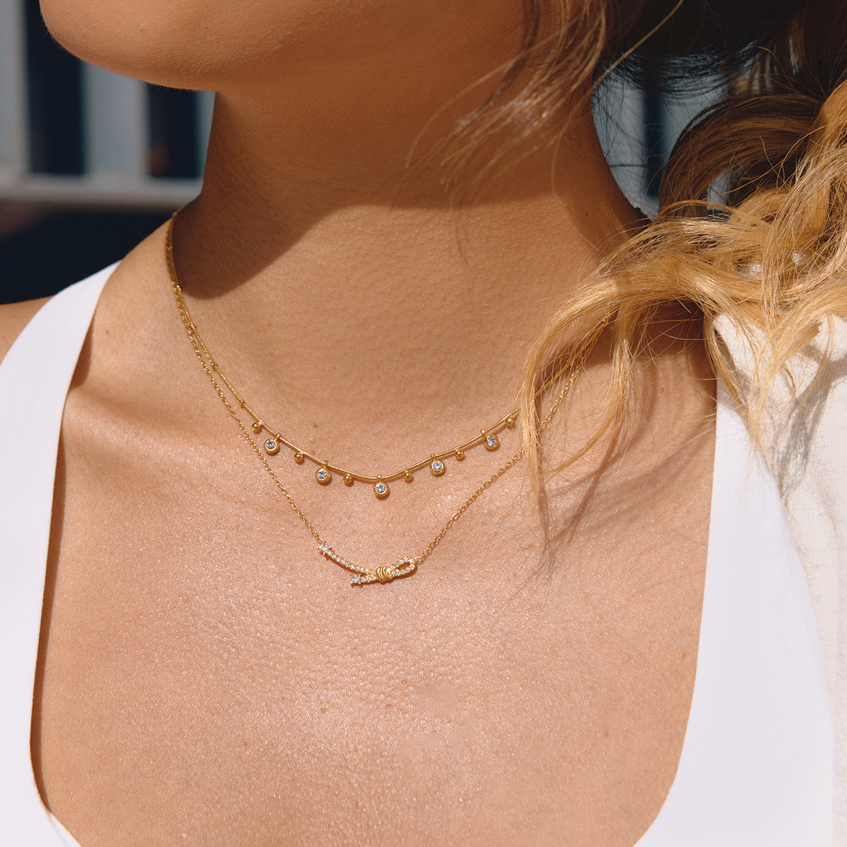 B廠 歐美款纏繞繩結鈦鋼鍍18K金項鍊批發 折扣@洽客服 26.03.W2「JDN0211162」