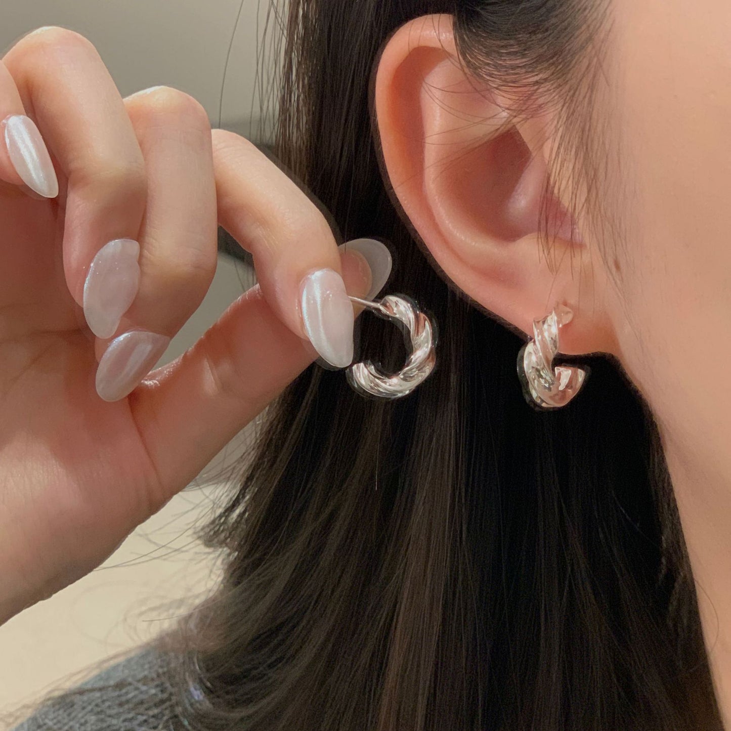 C2廠 韓國韓版麻花重工S925純銀耳環 批發 折扣@洽客服 25.10.W5「SE2498」