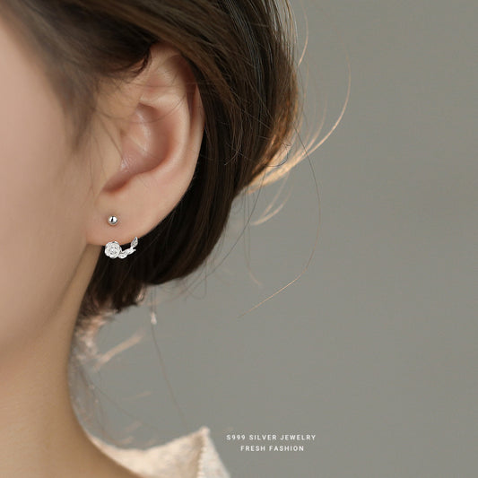 C廠 韓國韓版設計感山茶花S999純銀耳環 批發 折扣@洽客服 25.12.W3「E5884」