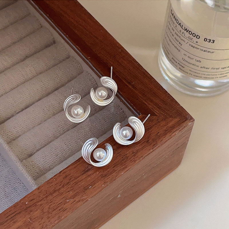 C3廠 韓國韓版優雅花瓣珍珠S925純銀耳環 批發 折扣@洽客服 25.10.W5「es048」