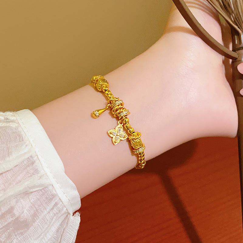 A2廠 韓國韓版金屬花鋯石電鍍24K真金手鍊 批發 折扣@洽客服 25.12.W2「WB1845」