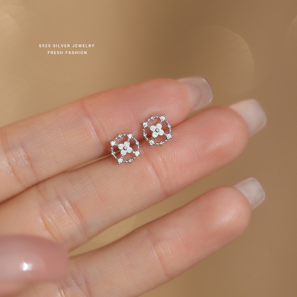 C廠 韓國韓版十字圓圈S925純銀耳環 批發 折扣@洽客服 24.11.W2「E5768」