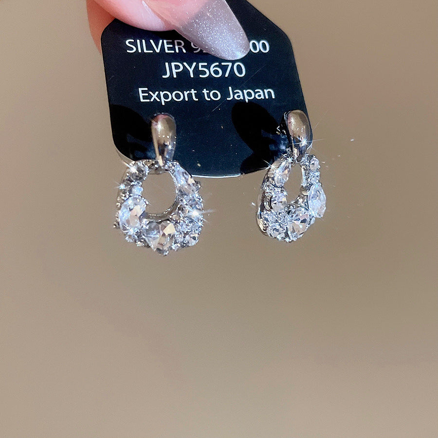 A2廠 韓國韓版鑲鑽方形銀針耳環 批發 折扣@洽客服 25.12.W2「HE29246」