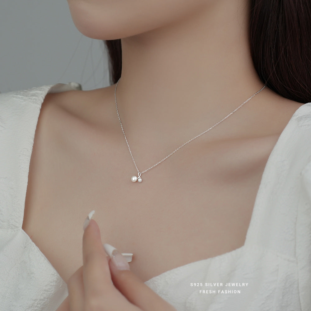 C廠 韓國韓版櫻桃淡水珍珠S925純銀項鍊批發 折扣@洽客服 26.03.W3「A2708」