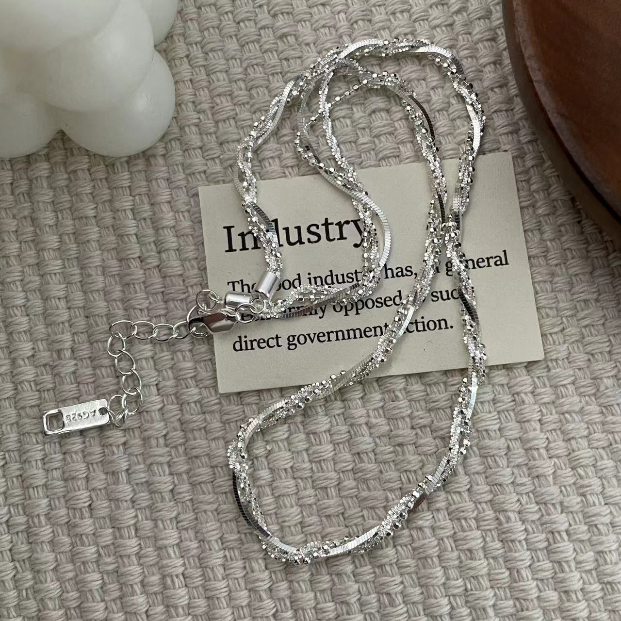 C2廠 韓國韓版重磅三編時尚閃光S925純銀項鍊 批發 折扣@洽客服 25.11.W3「SN3511」