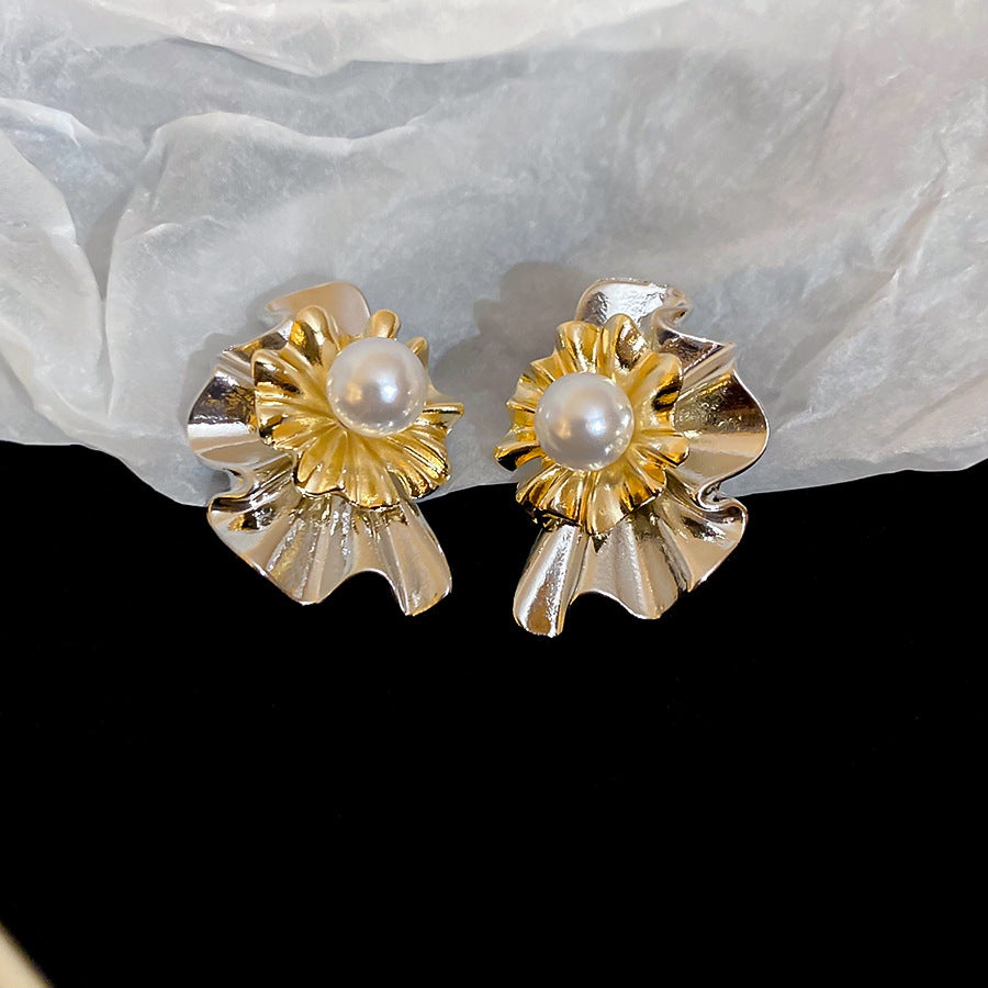 A2廠 韓國韓版多層花朵珍珠銀針耳環 批發 折扣@洽客服 25.11.W2「HE29156」