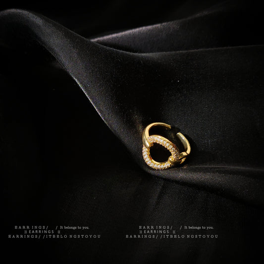 A2廠 日韓款O型設計感微鑲鋯石銅鍍18K金開口戒指 批發 折扣@洽客服 25.12.W1「1468」