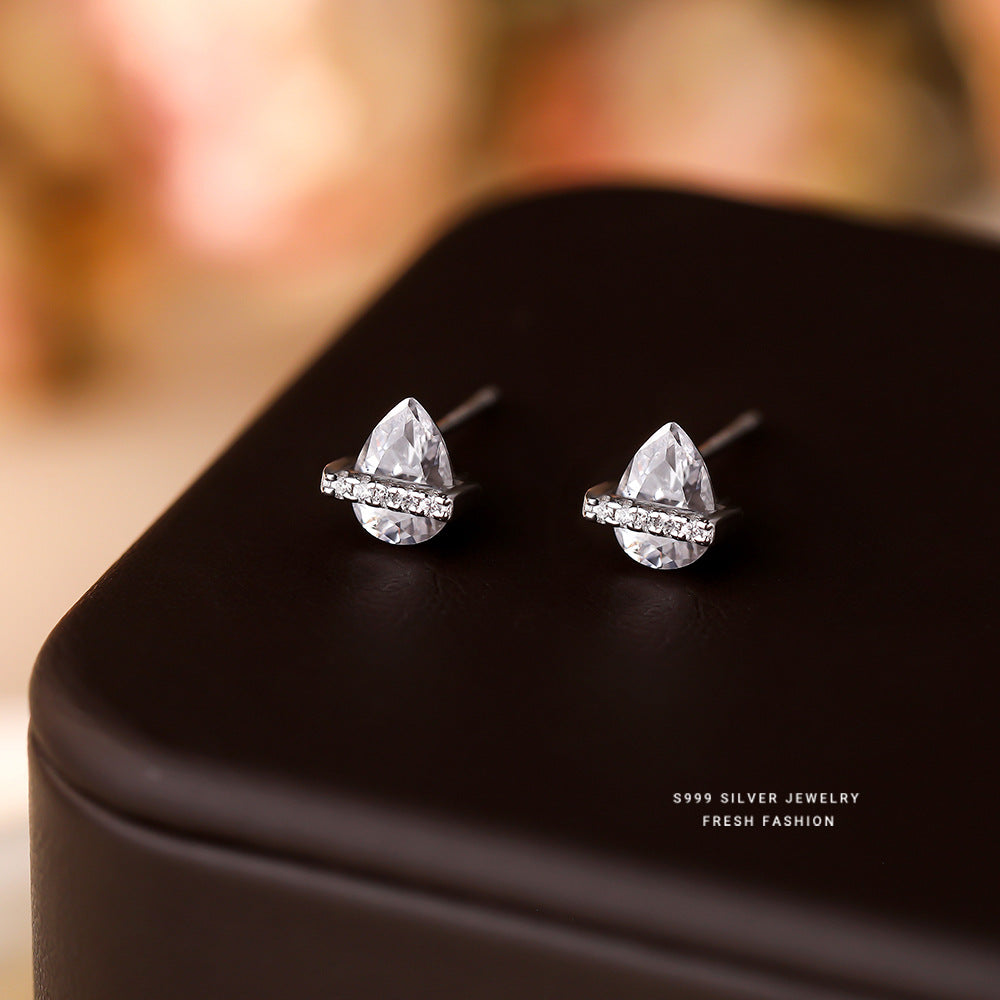 C廠 韓國韓版星環水滴S999純銀耳環 批發 折扣@洽客服 25.11.26「E580」