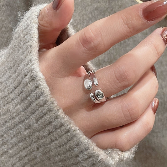 C2廠 925純銀 環繞雙層開口戒指 批發 折扣@洽客服 26.01.W2「XSR1347」