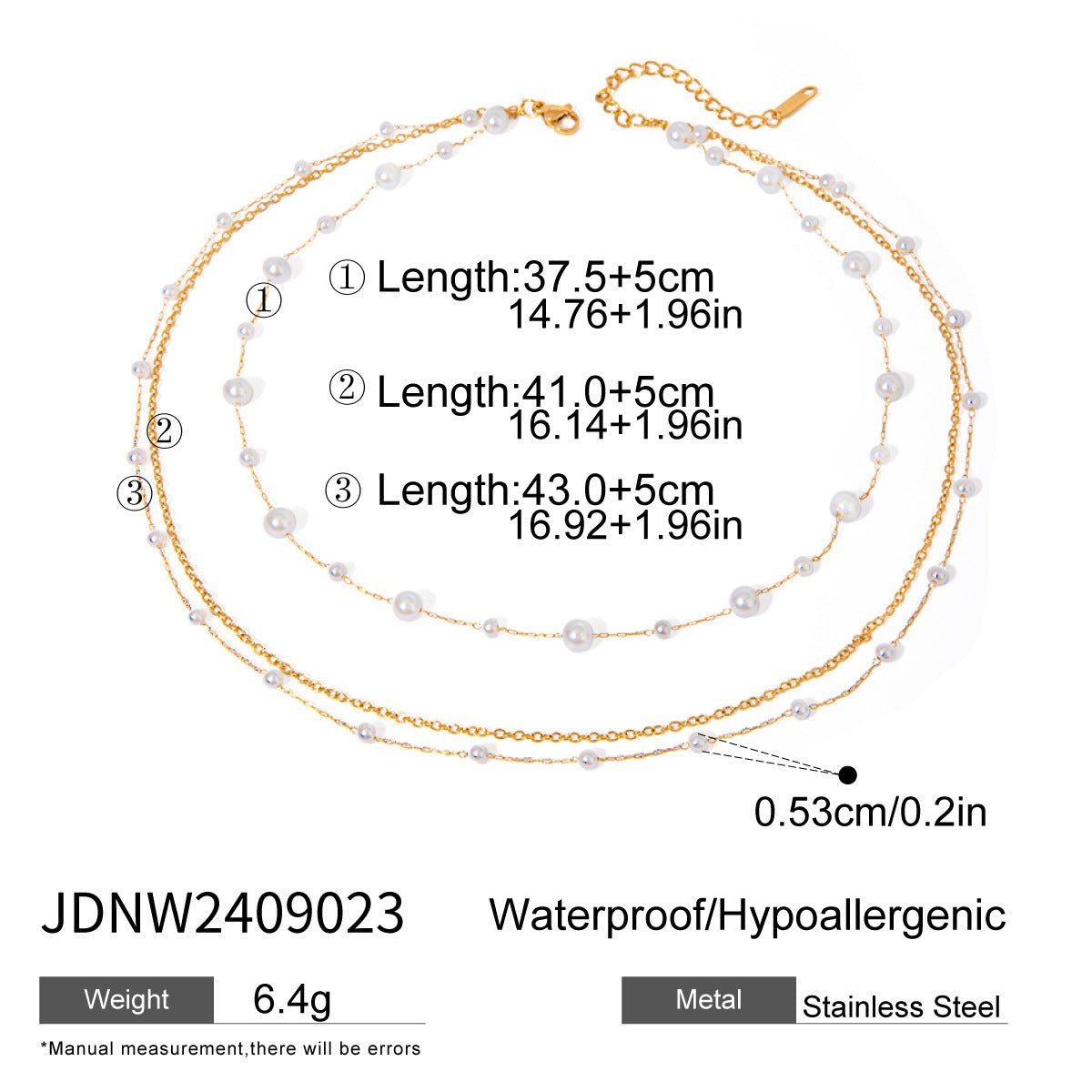 B廠 歐美款 SONNE 鈦鋼鍍18K金項鍊「JDN2410008,JDNW2409023」25.01.W2 批發折扣@洽客服