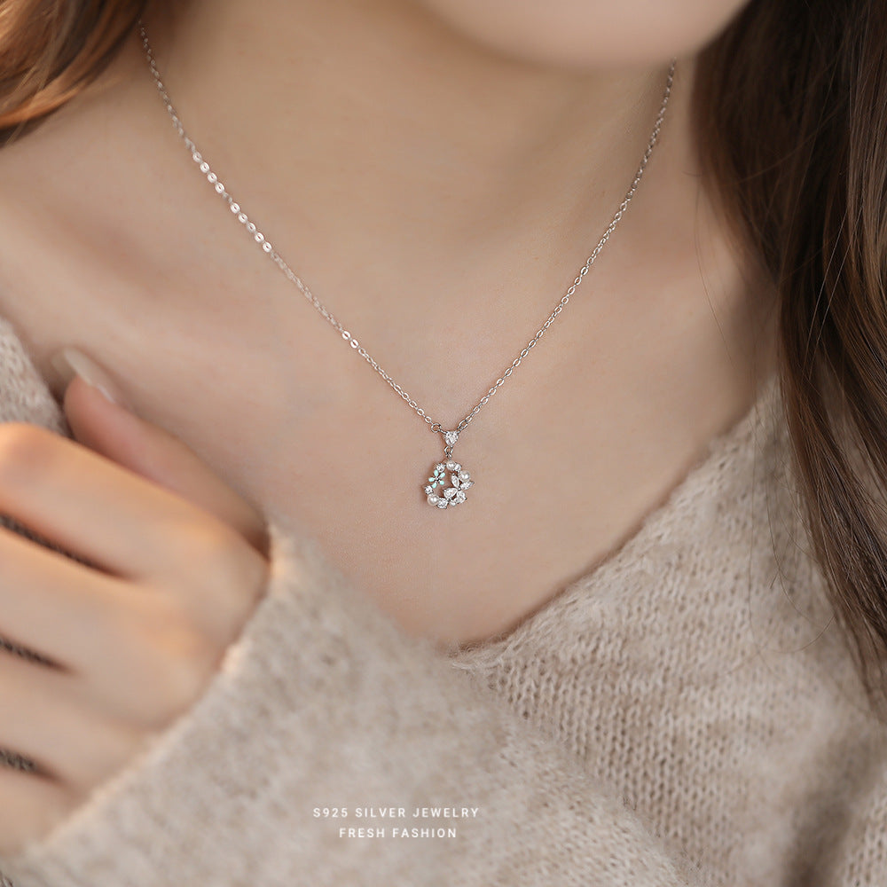 C廠 S925純銀｜韓國韓版蝶戀櫻花項鍊 26.02.W1「A4897」