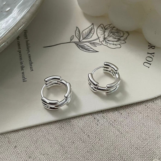 C2廠 韓國韓版幾何交錯線條S925純銀耳環 批發 折扣@洽客服 25.10.W5「SE2500」