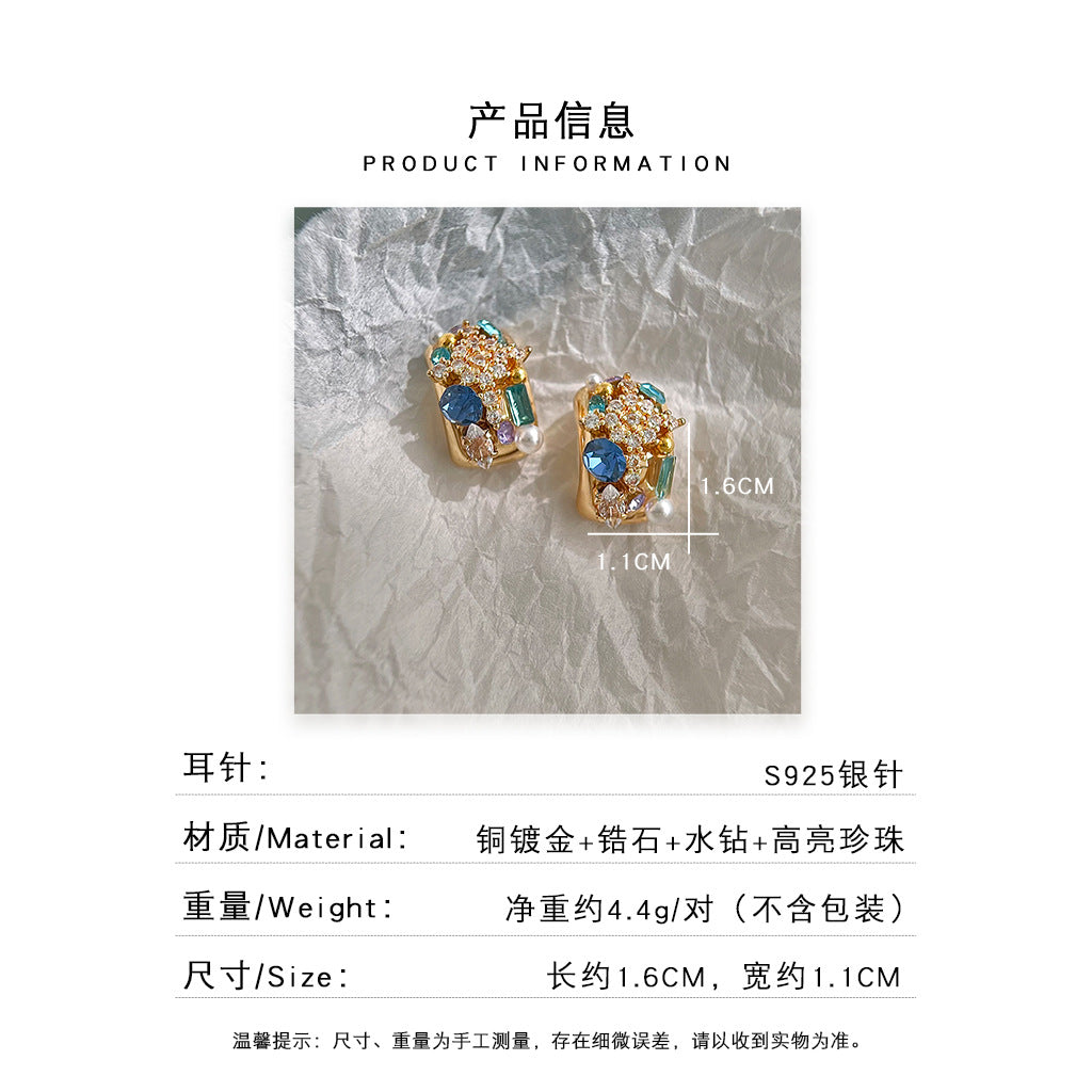 A廠 日韓系鋯石芒星立體銀針耳環批發 折扣@洽客服 26.09.W4「6424」