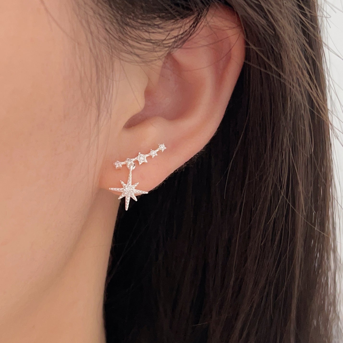 C3廠 韓國韓版八芒星S925純銀耳環 批發 折扣@洽客服 25.10.W5「HES250」