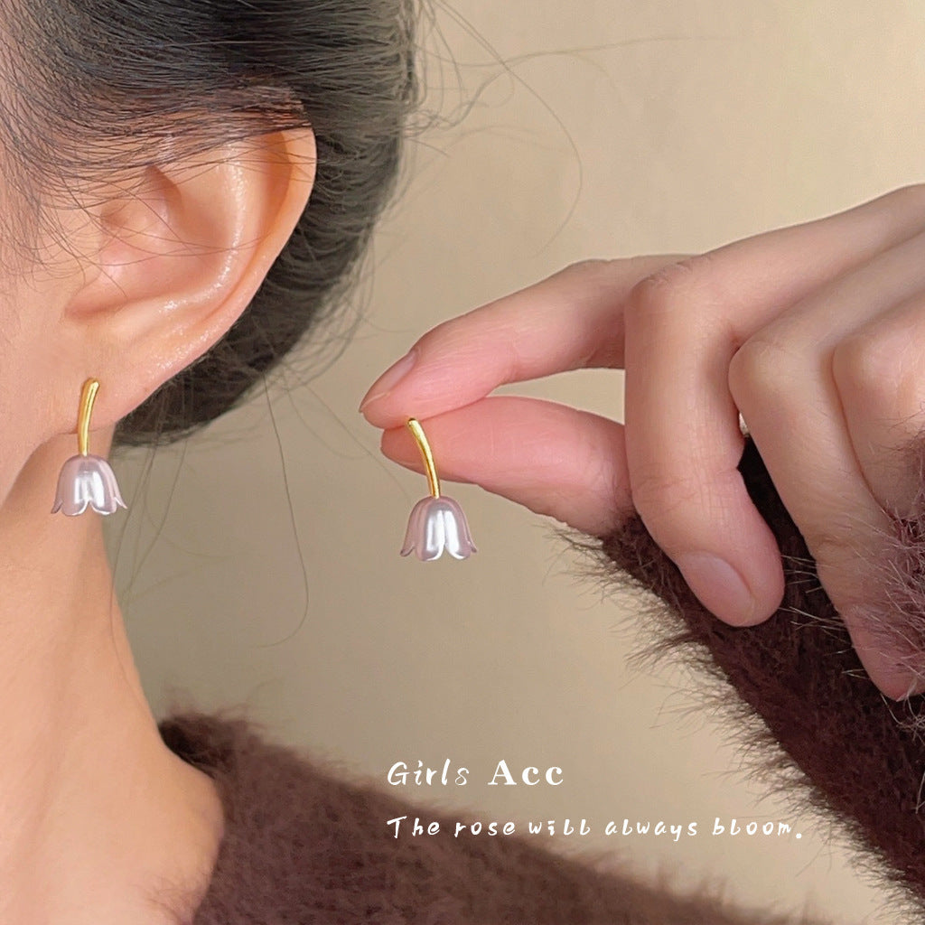 A廠 日韓鬱金香銀針耳環 批發 折扣@洽客服 25.12.W3「1542」