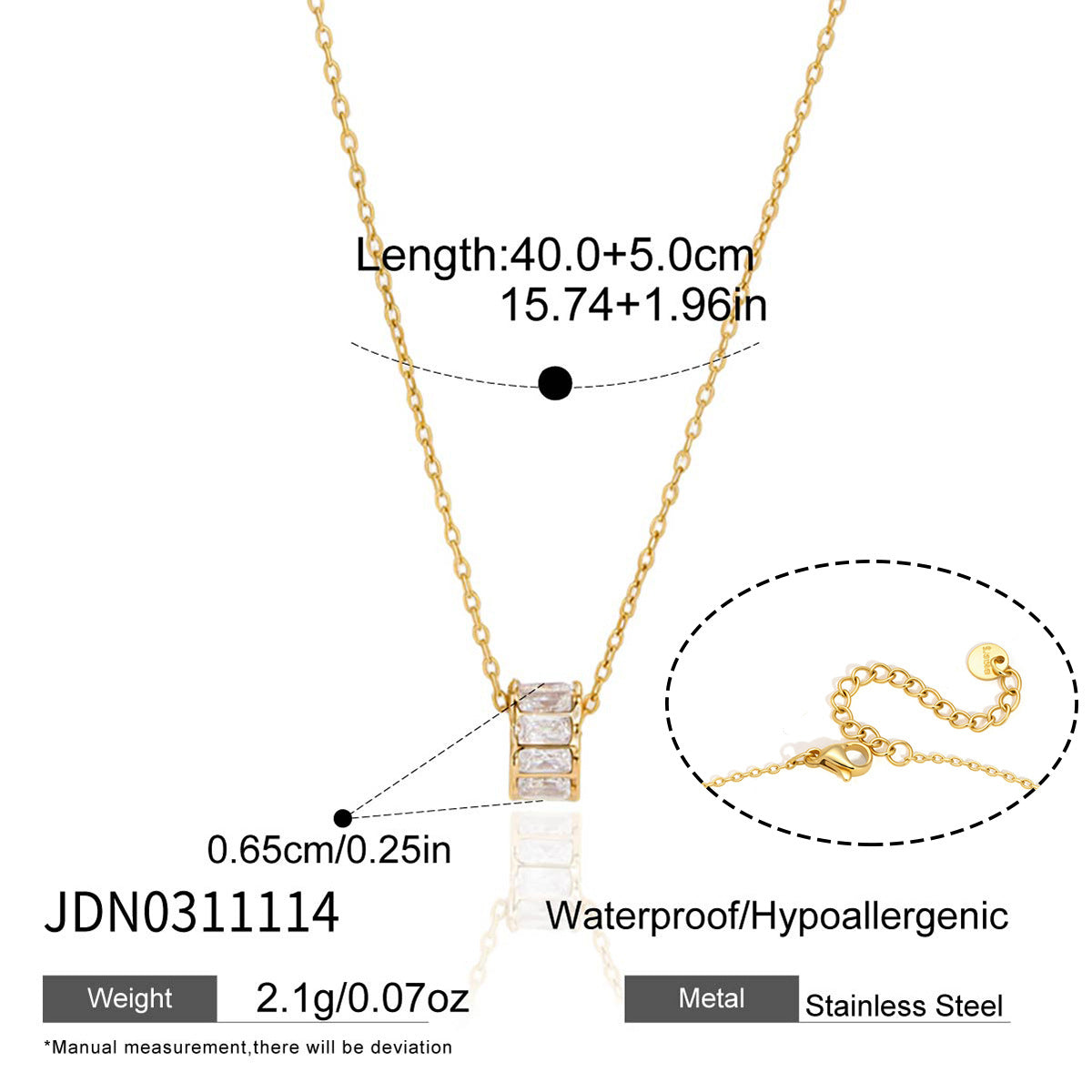B廠 歐美款 LUNA 鋯石鈦鋼鍍18K金項錬 26.06.W1「JDN0311114,JDN0311115」