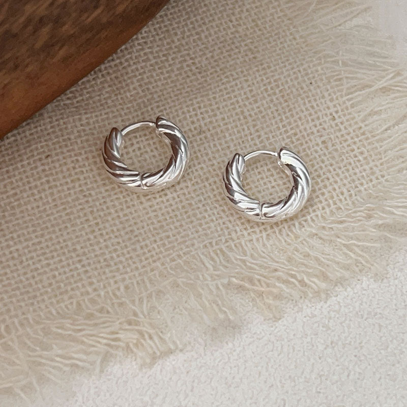 C3廠 韓國韓版極簡幾何麻花S925純銀耳環 批發 折扣@洽客服 25.12.W2「ES177」