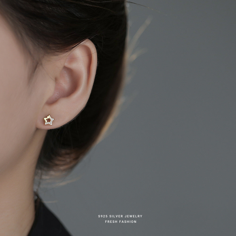 C廠 韓國韓版金閃閃星星S925純銀耳環 批發 折扣@洽客服 25.11.W3「E4331」