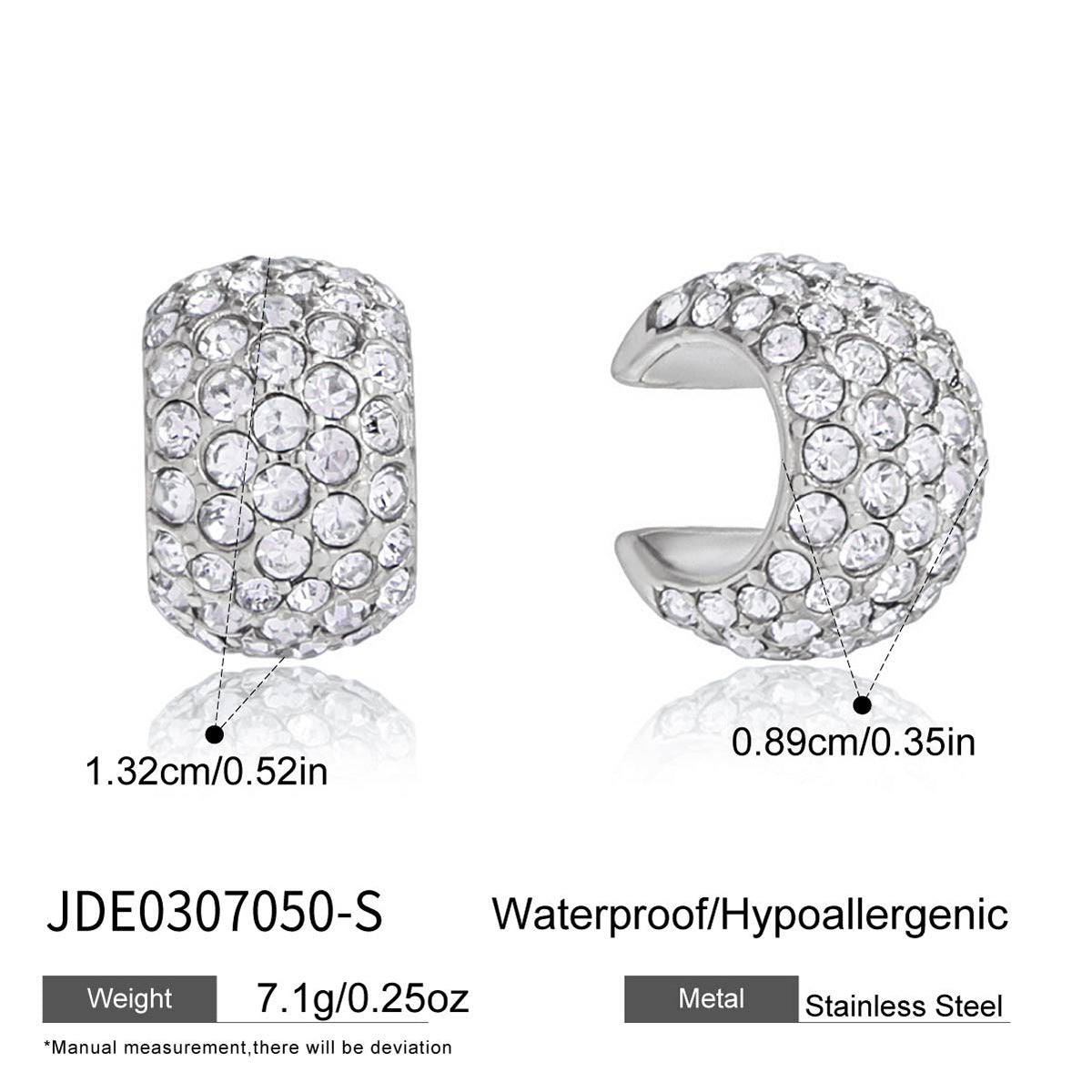 B廠 鈦鋼鍍18K金｜歐美經典風鋯石耳環 批發 折扣@洽客服 26.01.W4「JDE0307045,JDE0307050,JDE0307050-S」