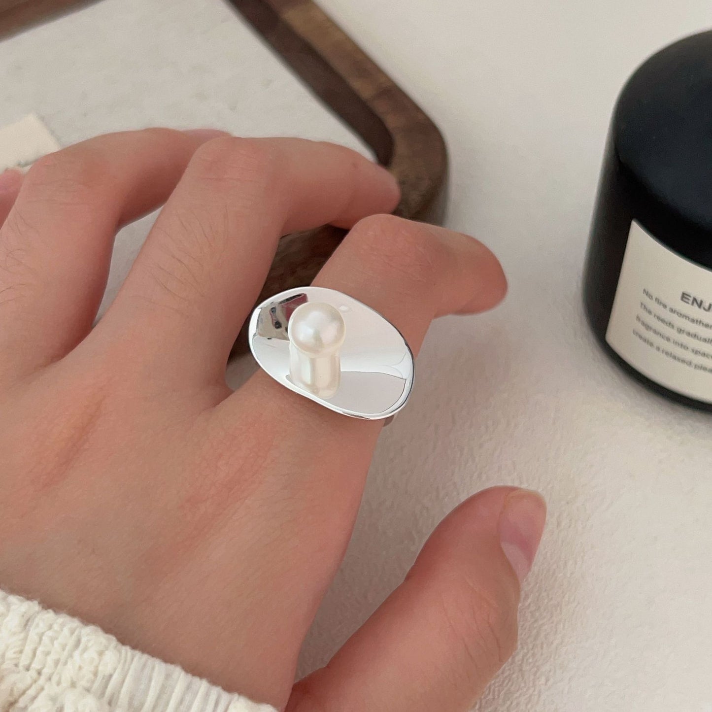 C3廠 韓國韓版橢圓形珍珠S925純銀戒指 批發 折扣@洽客服 25.12.W2「HJZ159」