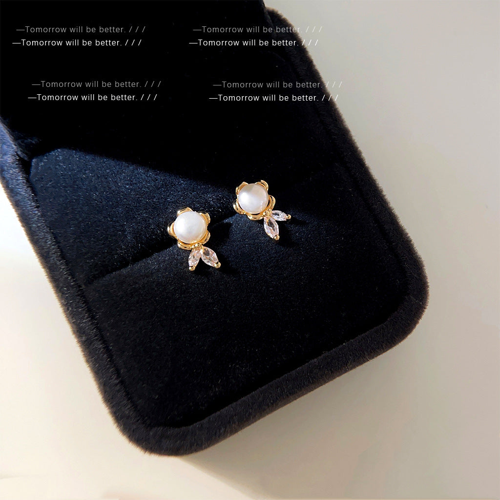 A廠 韓系淡水珍珠花朵銀針耳環 批發 折扣@洽客服 25.06.W4「4059」