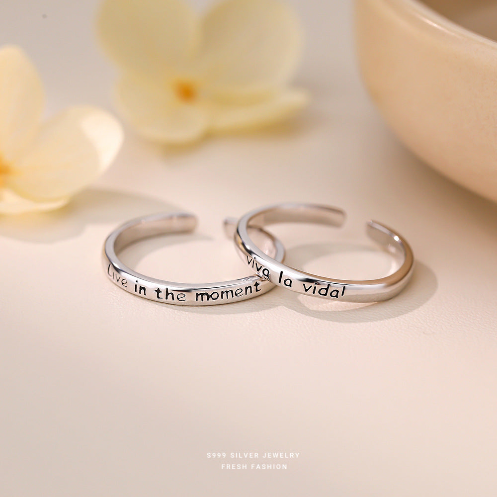 C廠 韓國韓版人生萬歲字母情侶S999純銀戒指 批發 折扣@洽客服 25.11.W3「K2418 K2419」