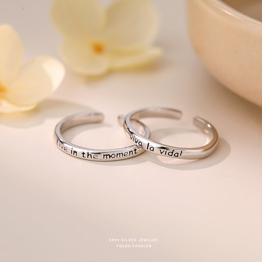 C廠 韓國韓版人生萬歲字母情侶S999純銀戒指 批發 折扣@洽客服 25.11.W3「K2418 K2419」