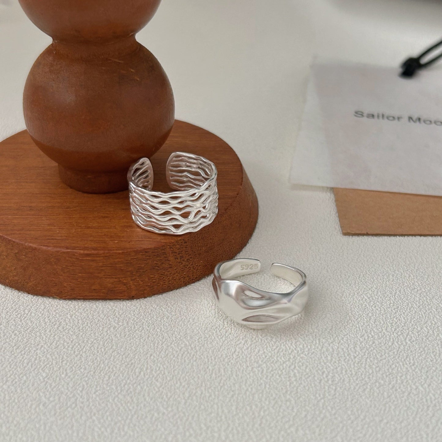 C3廠 韓國韓版不規則紋理重工S925純銀戒指 批發 折扣@洽客服 25.10.W5「hjz420 hjz418」