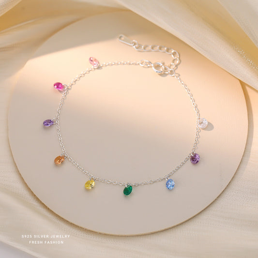 C廠 韓國韓版流蘇彩鋯S925純銀手鍊 批發 折扣@洽客服 25.12.W4「L251」