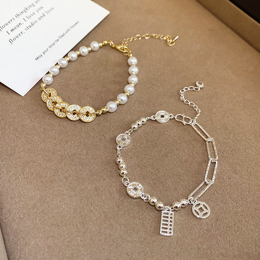 A2廠 銅｜韓系鋯石銅錢珍珠手鍊 批發 折扣@洽客服 26.02.W1「HB5127 HB5108」