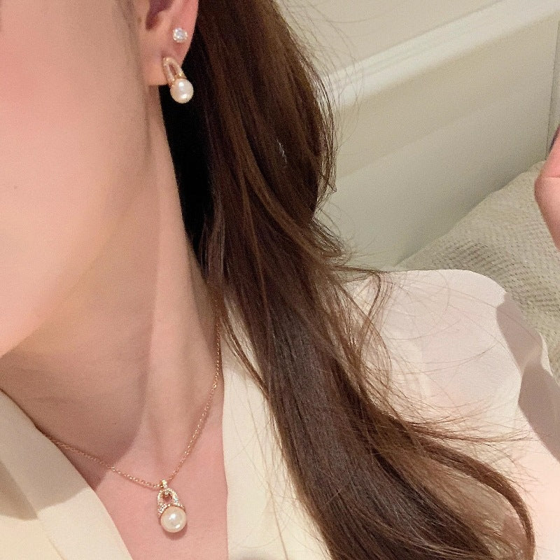 A2廠 韓國韓版鋯石珍珠吊墜電鍍18K真金銀針耳環 批發 折扣@洽客服 25.11.W3「WE4910」