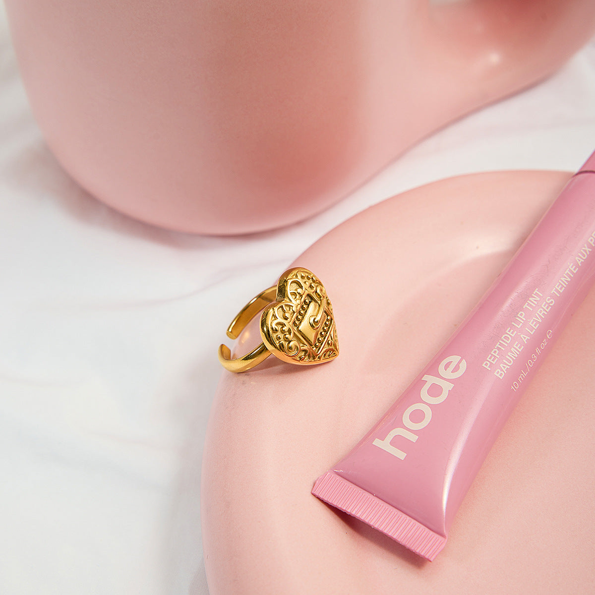 B廠 歐美款 愛心厚金電鍍開口 鈦鋼鍍18K金戒指 批發 折扣@洽客服 25.10.W5「JDR0108012」