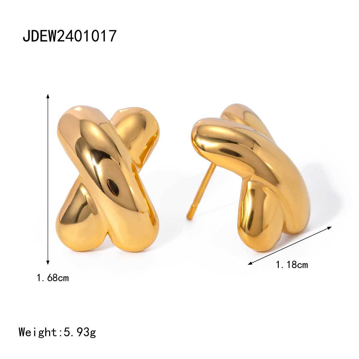 D廠 BATIA 不鏽鋼鍍18K金耳環「JDEW2401004」24.08 批發折扣@洽客服