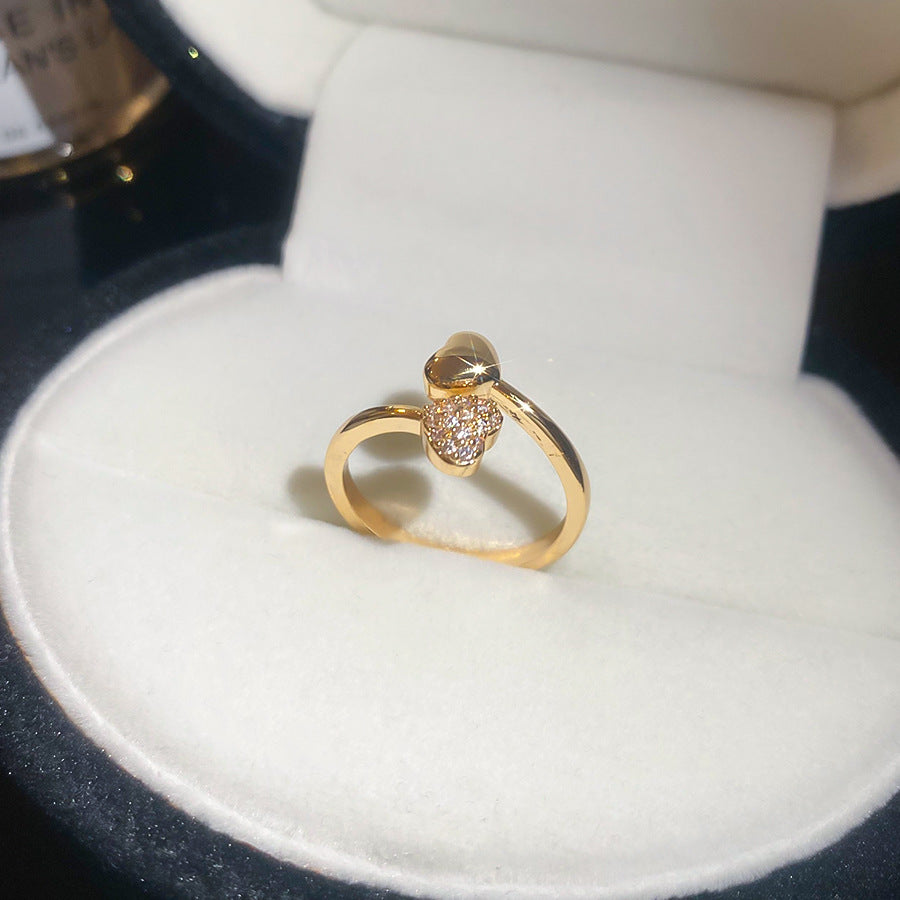 A2廠 韓國韓版鋯石愛心銅鍍18k真金開口戒指 批發 折扣@洽客服 26.02.W3「HR2933」