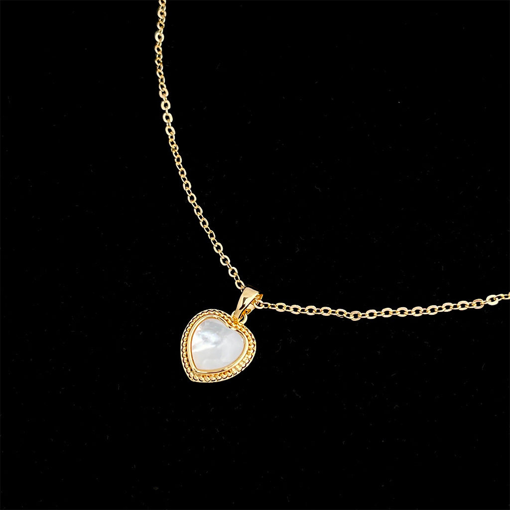 A2廠 日韓款愛心天然貝殼銅鍍18K項鍊 批發 折扣@洽客服 25.12.W1「4583」