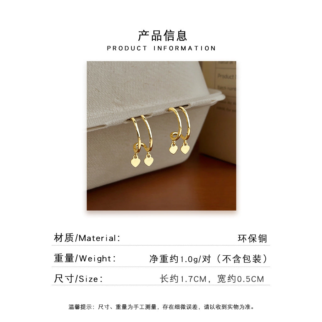 A廠 日韓款 雙層愛心流蘇銀針耳環批發 折扣@洽客服 26.06.W2「C-275」