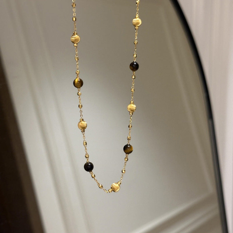 A2廠 韓國韓版復古虎眼石電鍍18k真金項鍊 批發 折扣@洽客服 25.10.W5「WN1732」