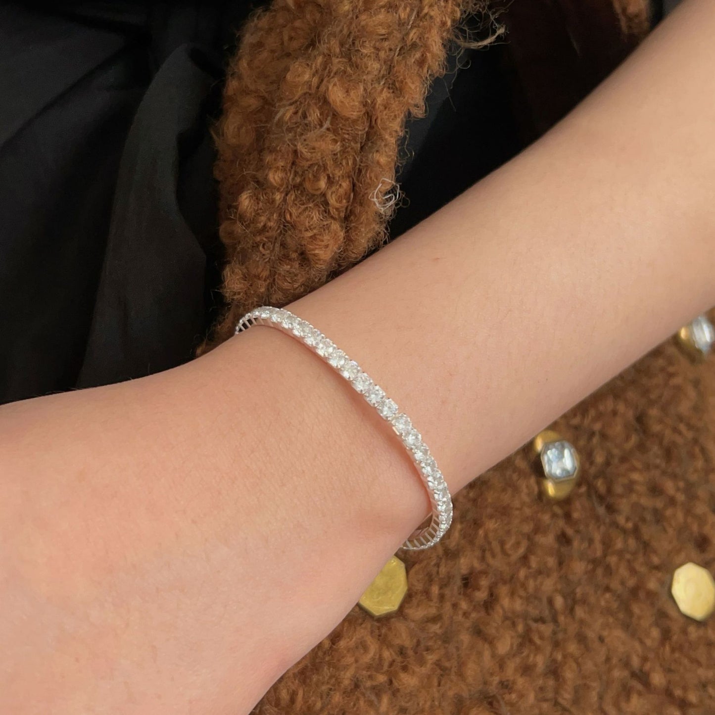 C3廠 韓國韓版閃閃動人滿鑽S925純銀手鍊 批發 折扣@洽客服 25.11.W1「HSL105」