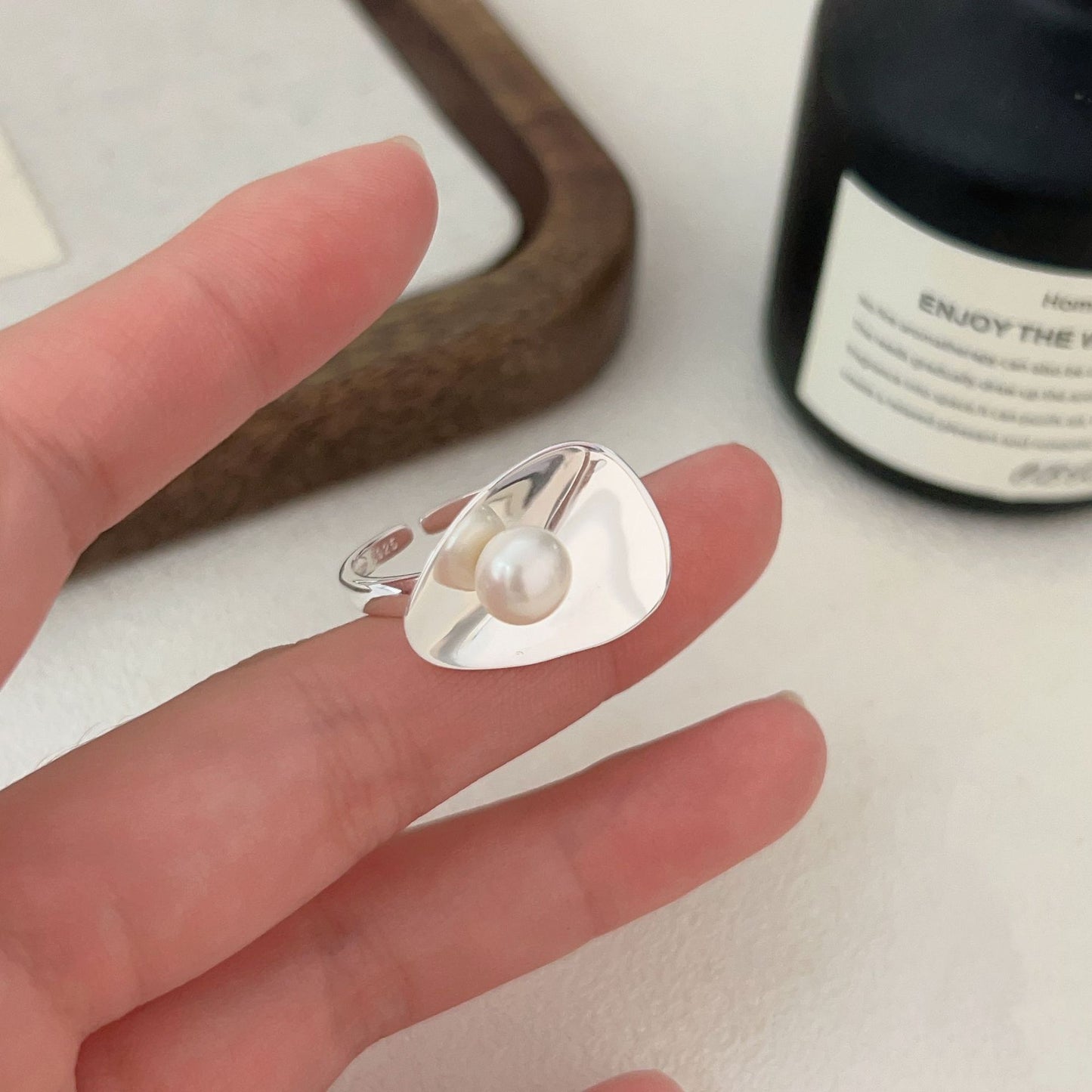 C3廠 韓國韓版橢圓形珍珠S925純銀戒指 批發 折扣@洽客服 25.12.W2「HJZ159」