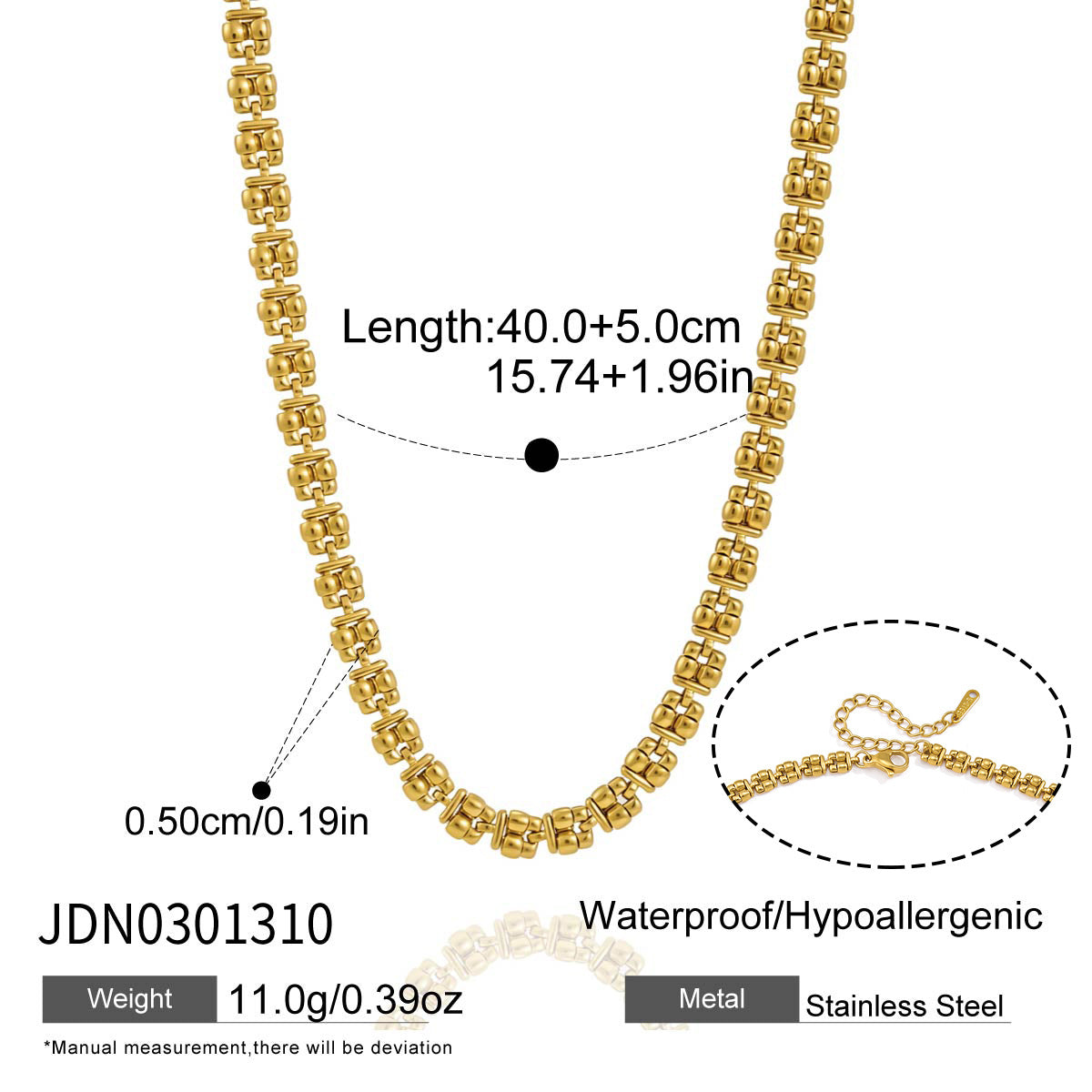 B廠 歐美款  ADA 鈦鋼鍍18K金項鍊26.06.W4「JDN0301310」