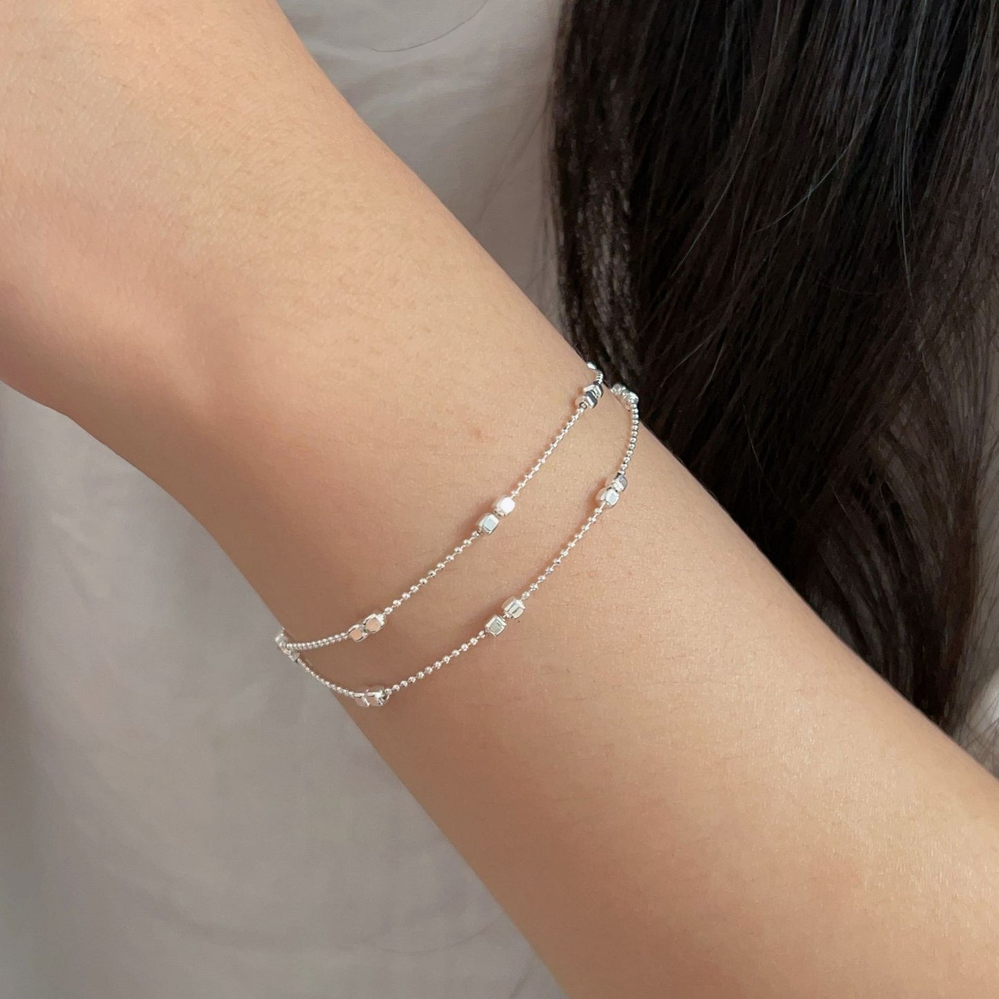 C3廠 韓版重工極簡幾何方塊S925純銀手鍊 批發 折扣@洽客服 25/11.W4「hsl107」