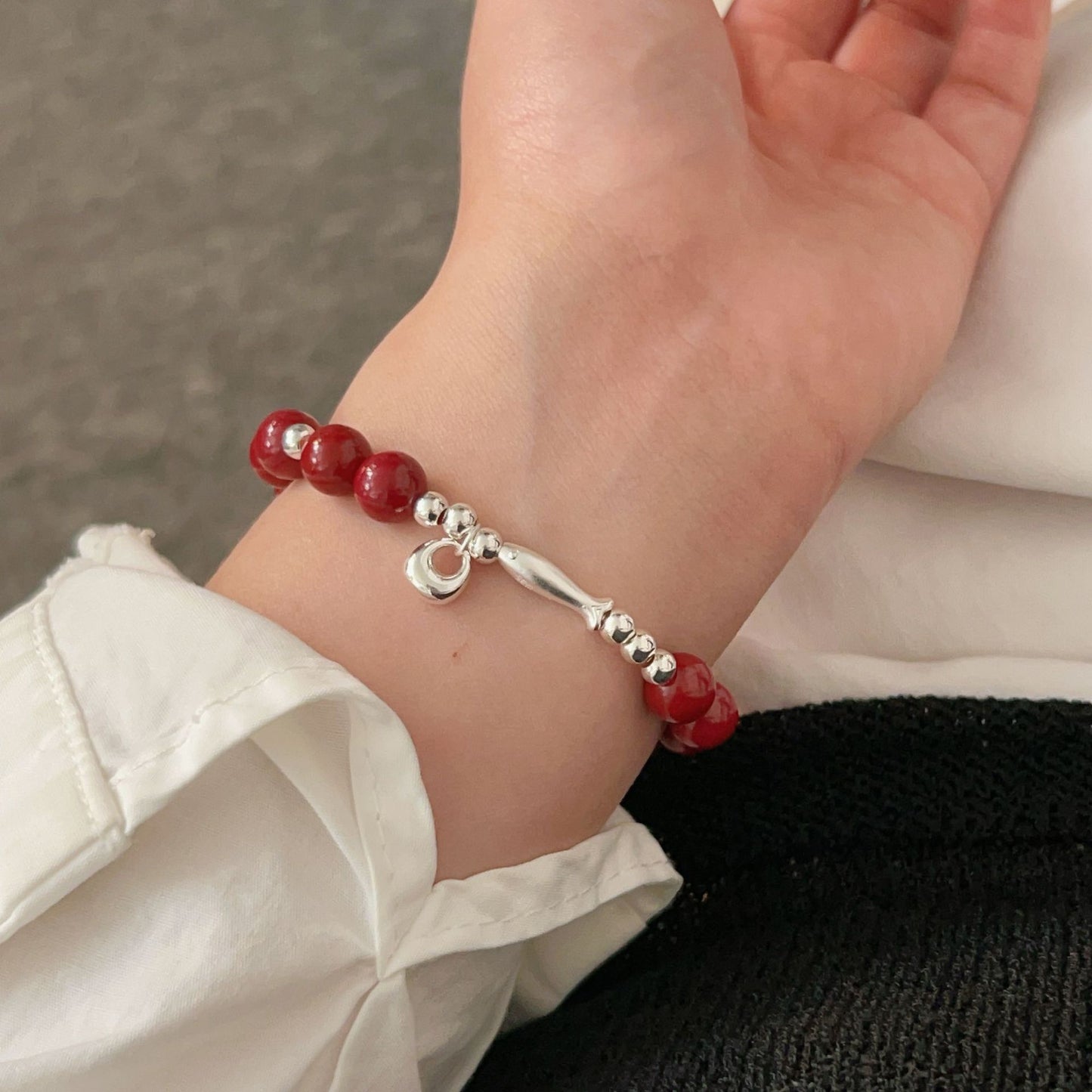 C3廠 韓國韓版硃砂小魚兒S925純銀手鍊 批發 折扣@洽客服 25.12.W2「hsl110」