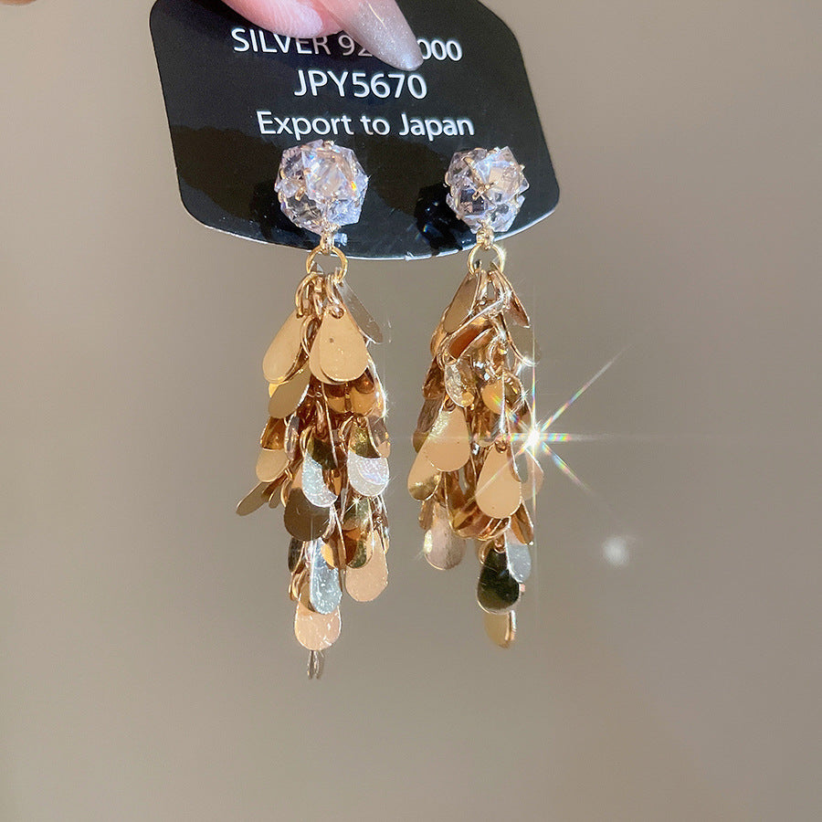 A2廠 日韓款鋯石水滴亮片銀針耳環 批發 折扣@洽客服 25.11.W4「HE29047」