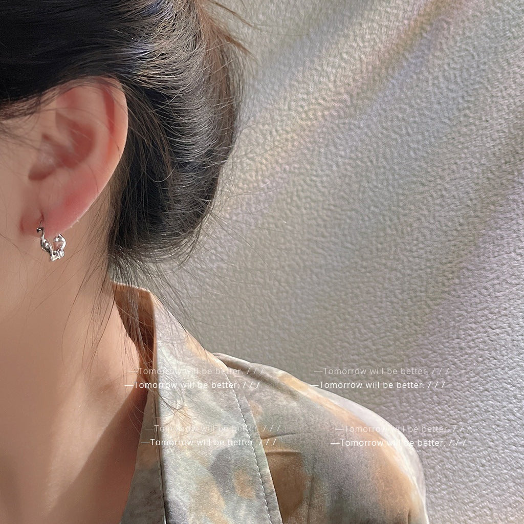 A廠 韓系款簡約扭圈圓形金屬銀針銀針耳環 批發 折扣@洽客服 25.12.W1「282」