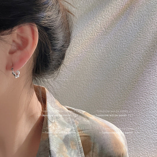 A2廠 日韓款簡約扭圈圓形金屬銀針耳環 批發 折扣@洽客服 25.12.W1「282」