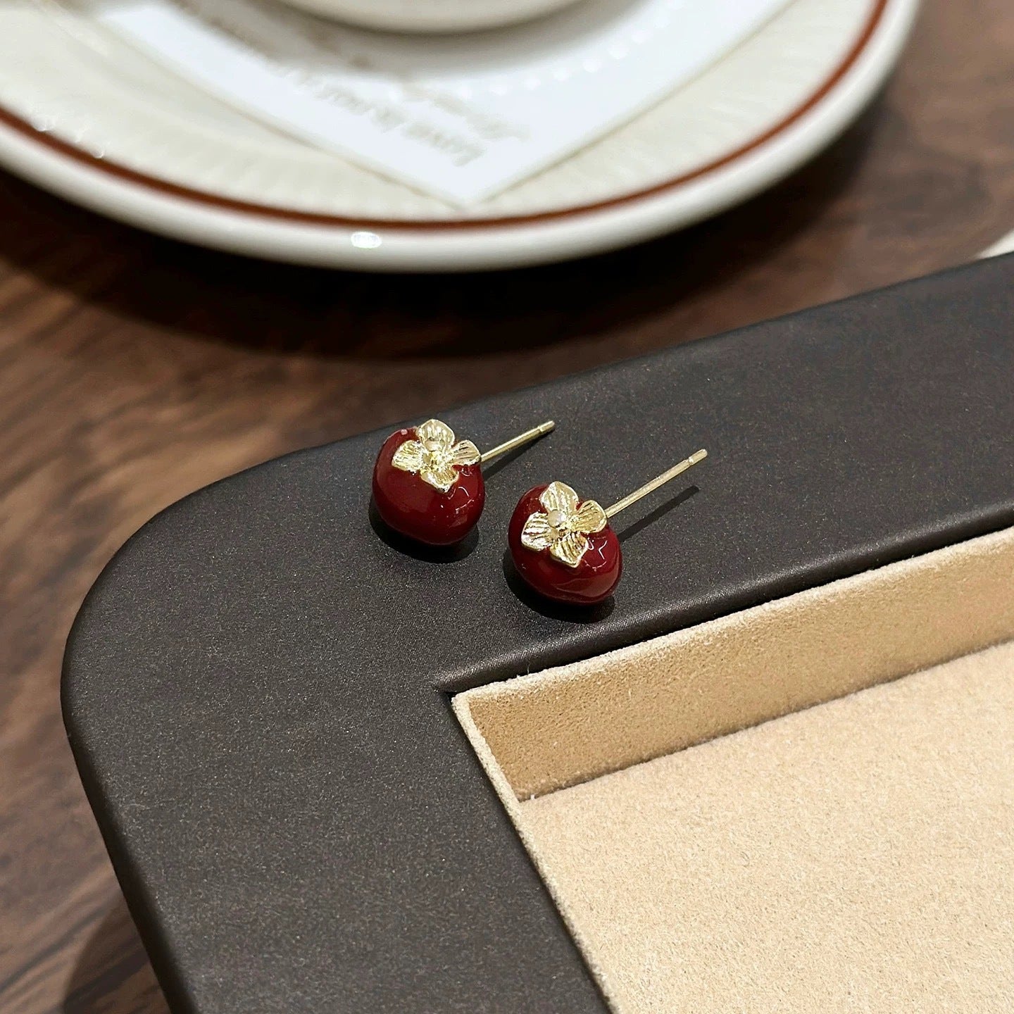 A2廠 韓國韓版聖誕節滴油蘋果銀針耳環 批發 折扣@洽客服 25.12.W1「HE29443」