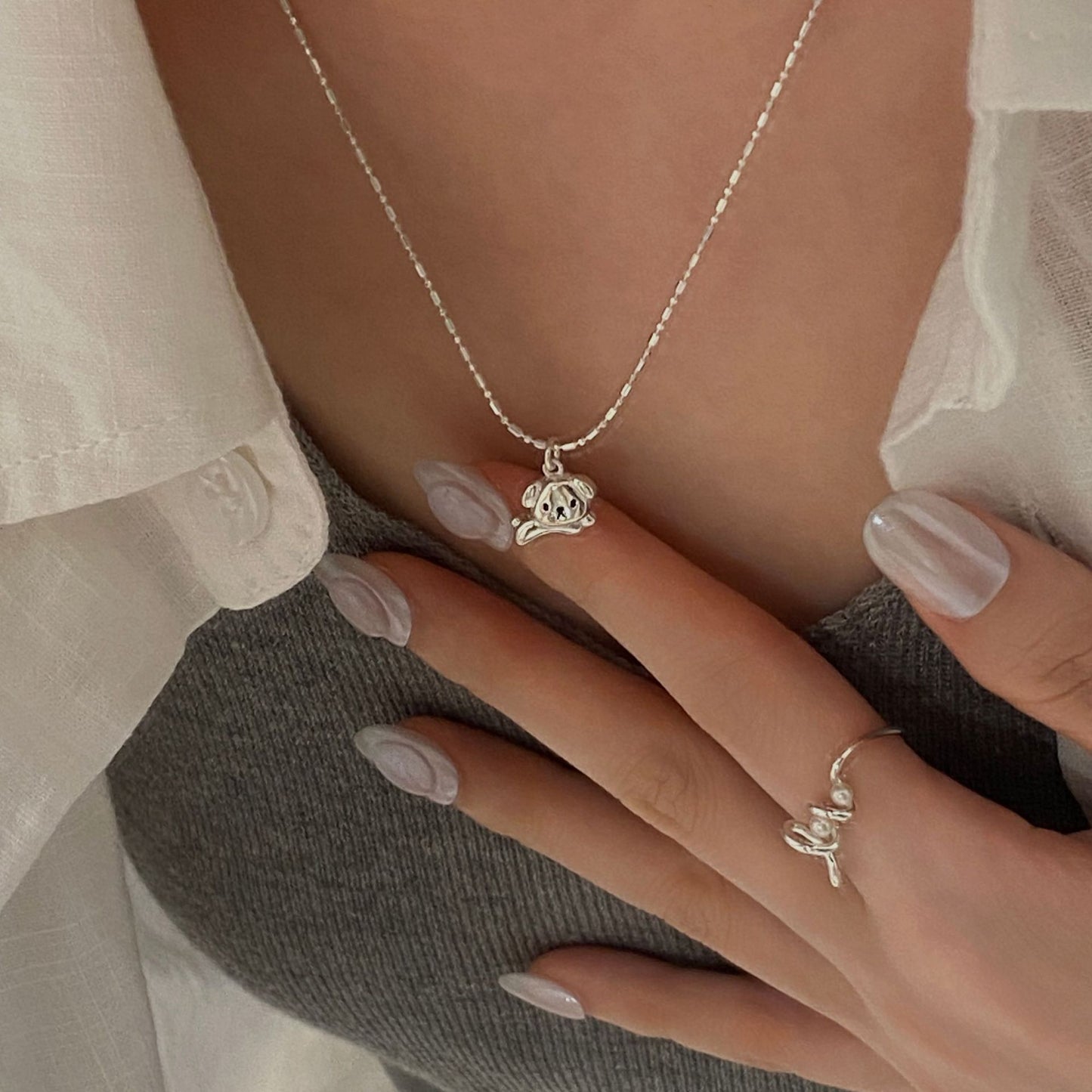 C2廠 韓國韓版小狗狗S925純銀項鍊 批發 折扣@洽客服 25.11.W1「SN3364」