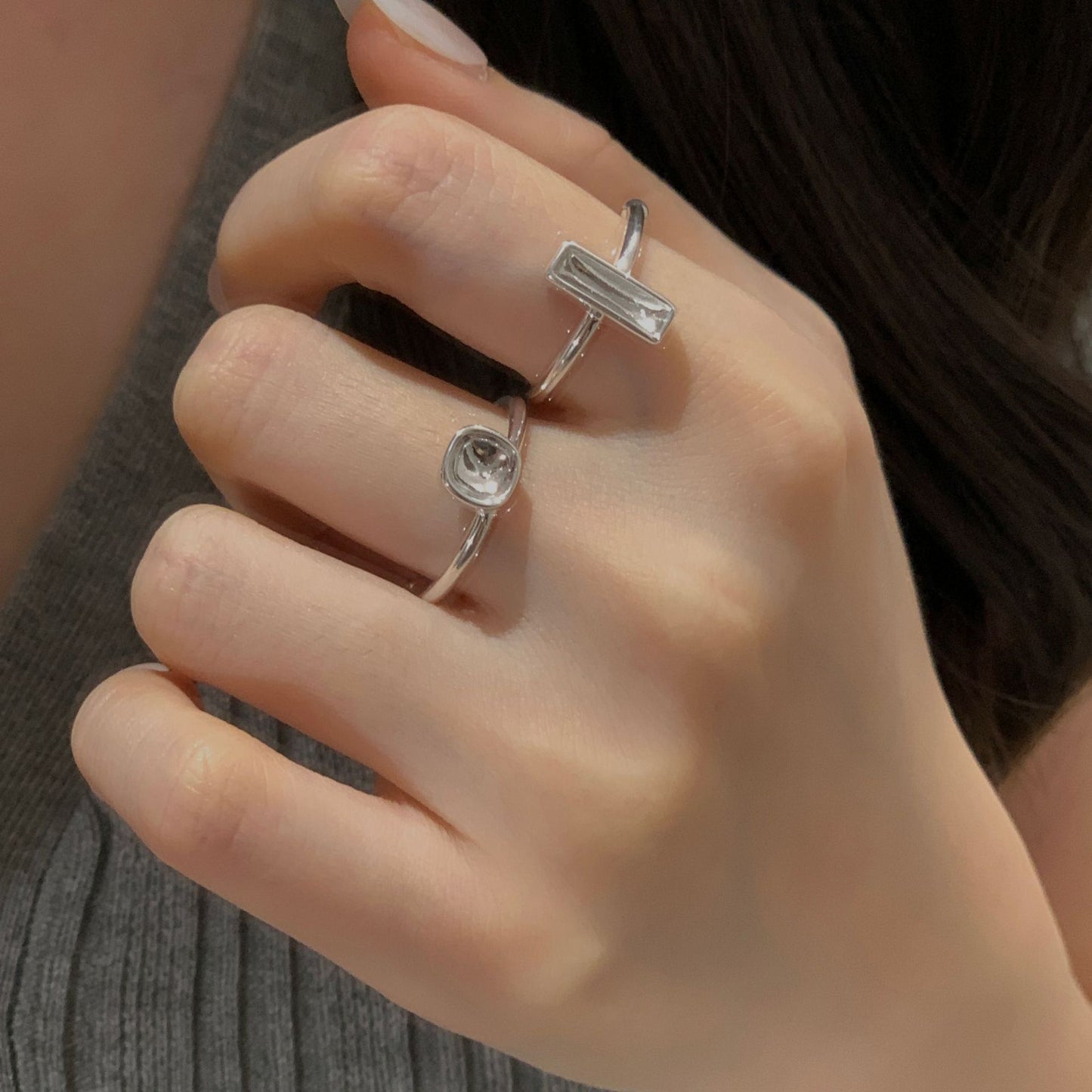 C2廠 韓國韓版方塊S925純銀戒指 批發 折扣@洽客服 25.10.W5「SR1442」